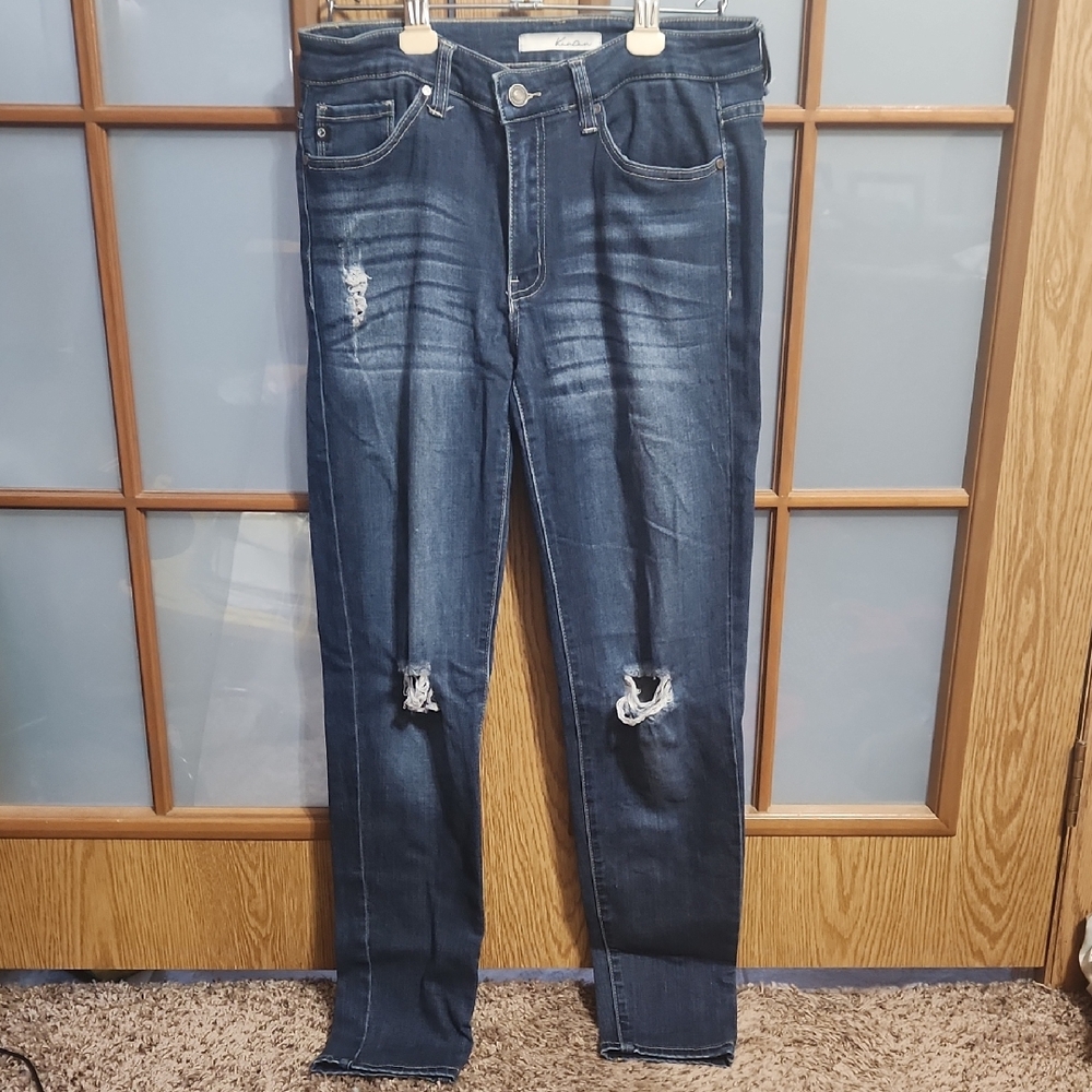 Kancan Womens Distressed Skinny Blue Jeans Size 29
